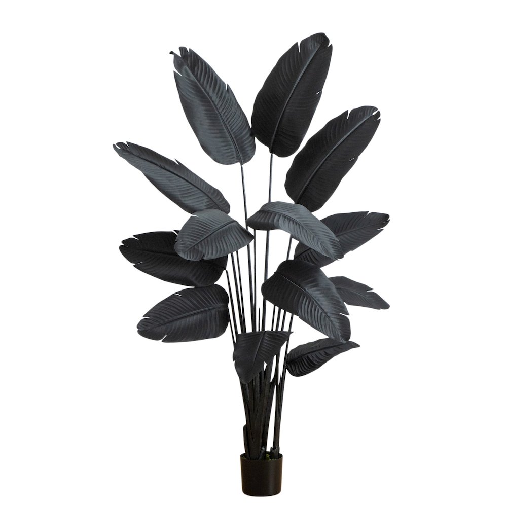 6ft. Artificial Halloween Black Travelers Palm Tree. Picture 7