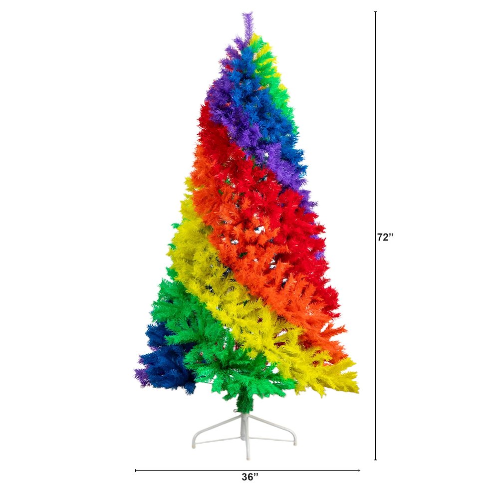 6ft. Artificial Rainbow Christmas Tree. Picture 7