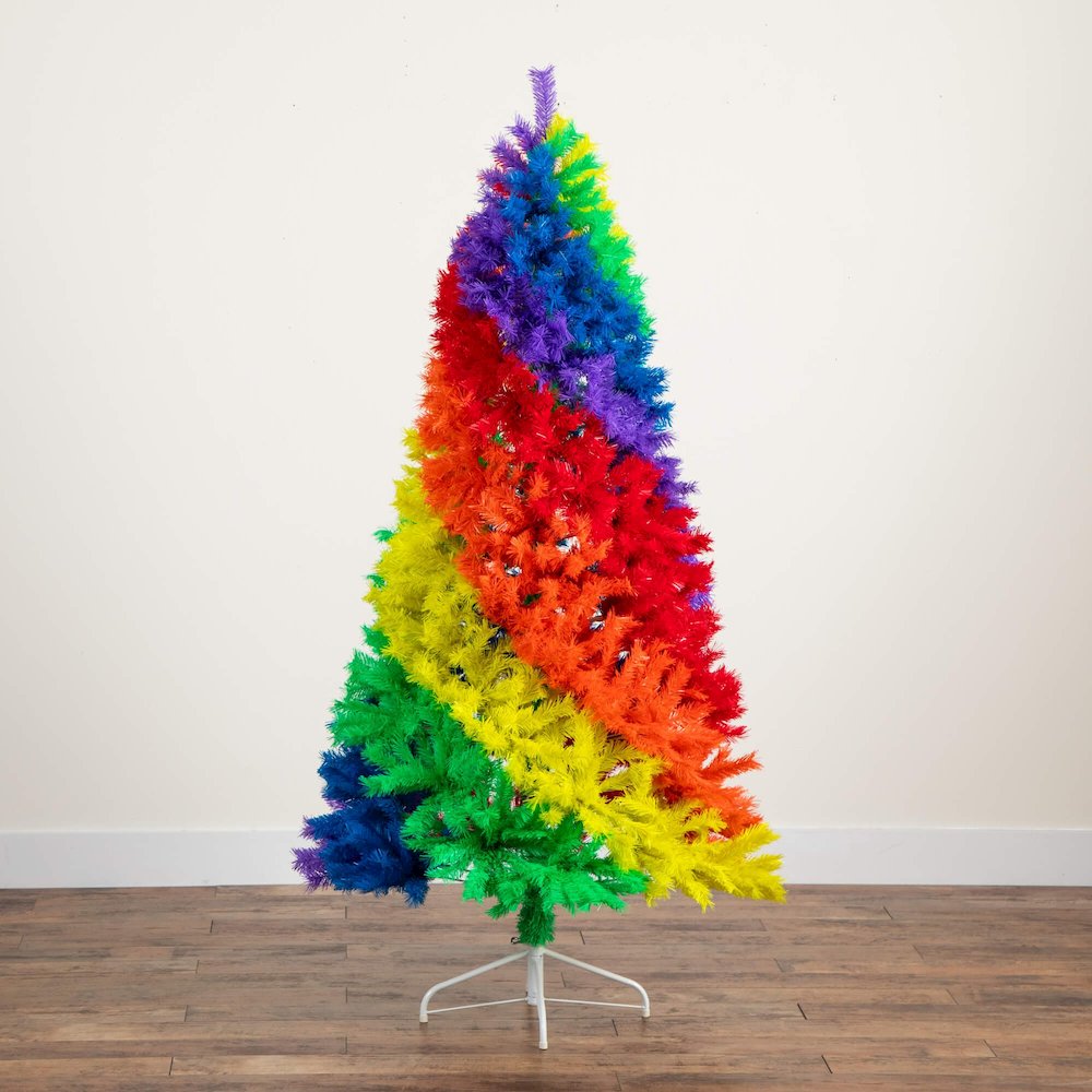 6ft. Artificial Rainbow Christmas Tree. Picture 2