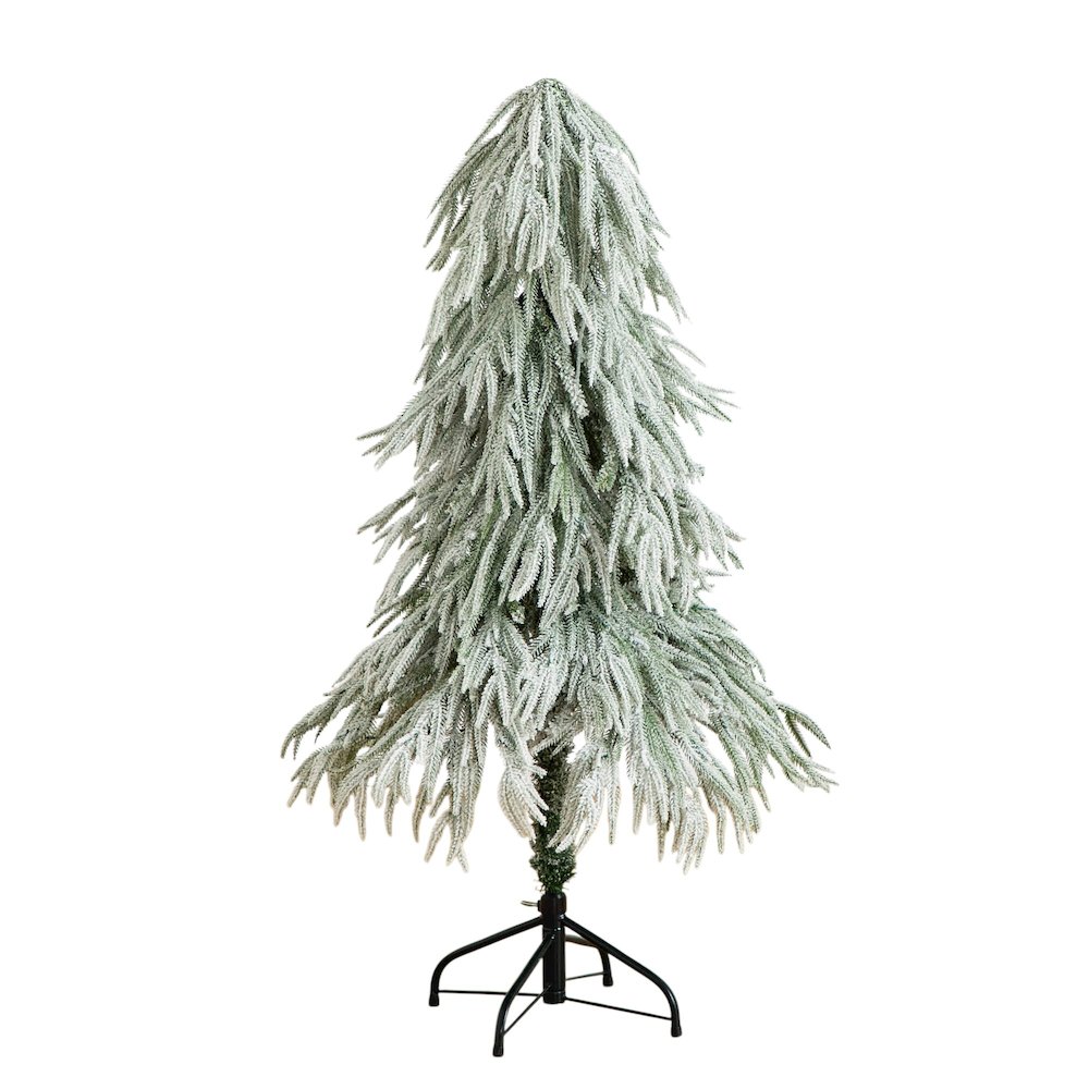 4ft. Flocked Down Swept Artificial Christmas Tree with 110 LED Lights. Picture 6