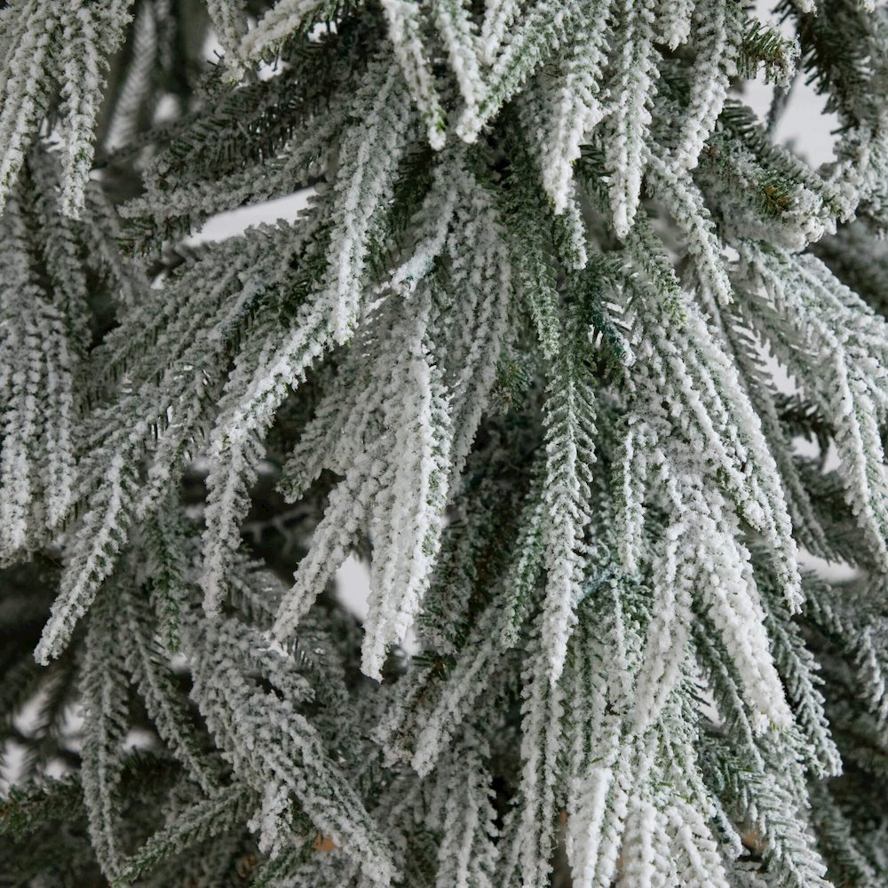 7ft. Flocked Down Swept Artificial Christmas Tree with 300 LED Lights. Picture 5