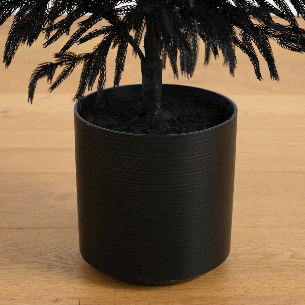 5ft. Artificial Halloween Real Touch Black Norfolk Pine Christmas Tree. Picture 3