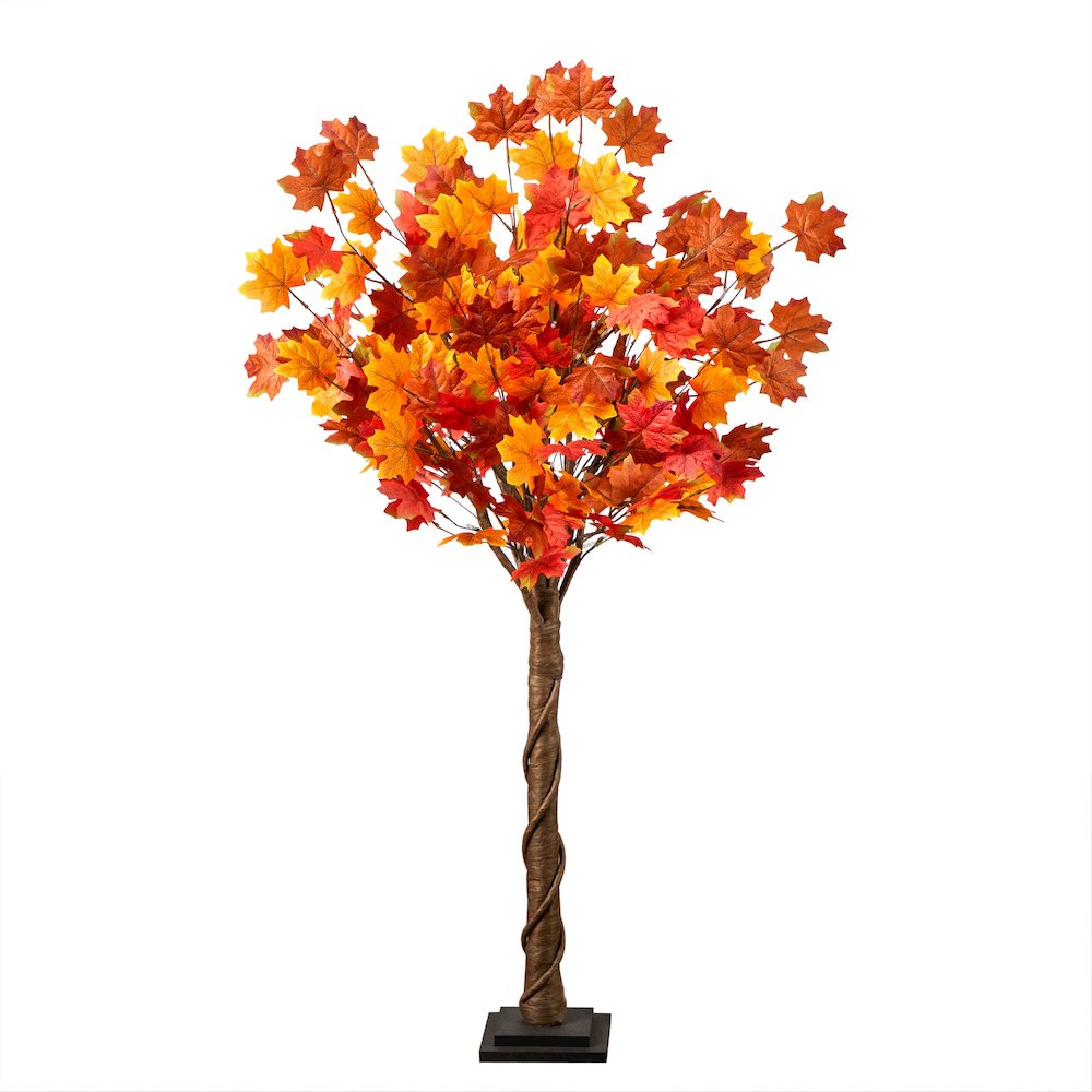 4ft. Pre-Lit Deluxe Autumn Maple Artificial Fall Tree with 68 LED Lights. Picture 1
