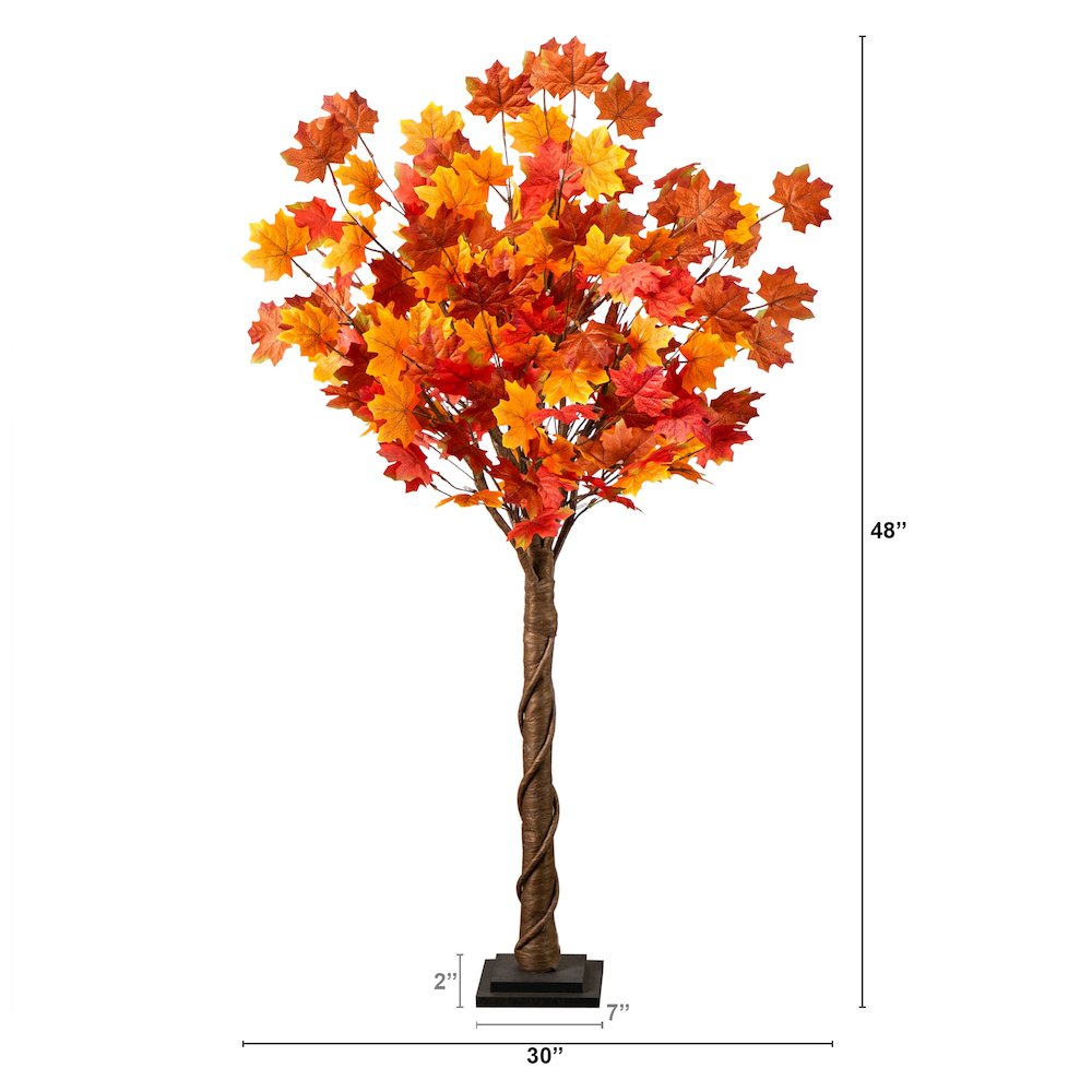 4ft. Pre-Lit Deluxe Autumn Maple Artificial Fall Tree with 68 LED Lights. Picture 8