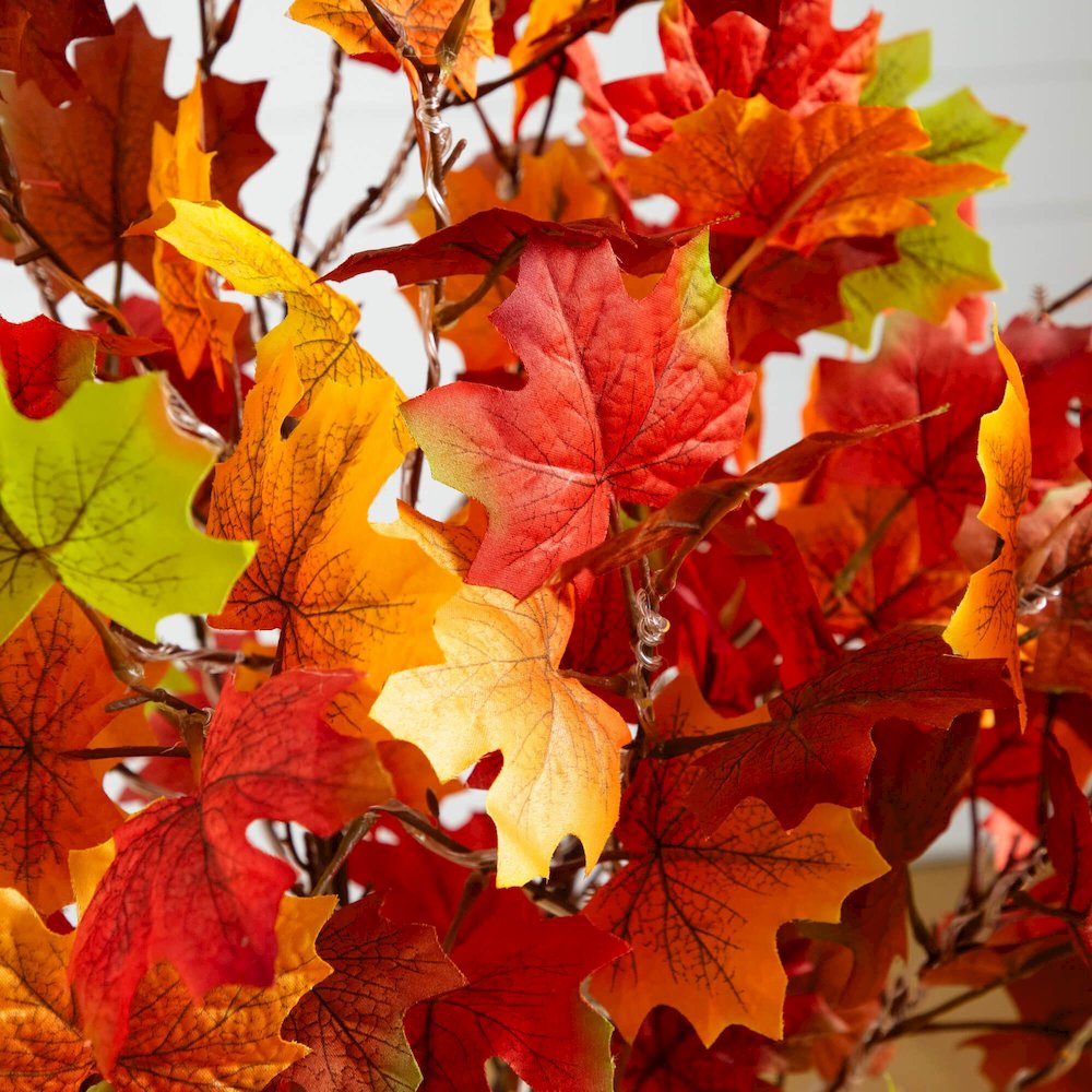 4ft. Pre-Lit Shades of Autumn Maple Artificial Fall Tree with 180 LED Lights. Picture 10