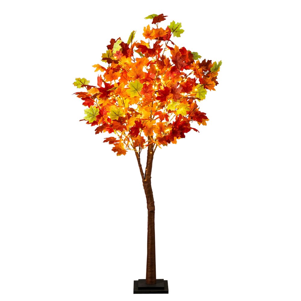 5ft. Pre-Lit Shades of Autumn Maple Artificial Fall Tree with 270 LED Lights. Picture 5