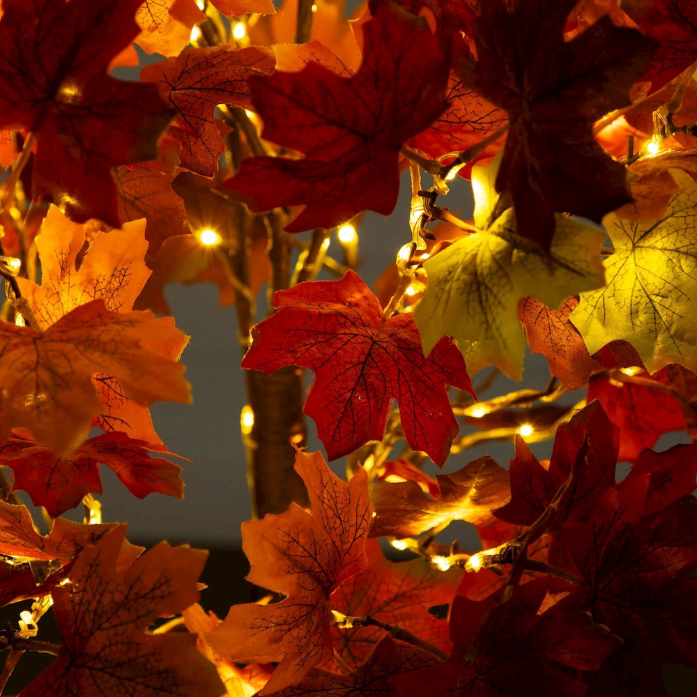5ft. Pre-Lit Shades of Autumn Maple Artificial Fall Tree with 270 LED Lights. Picture 2