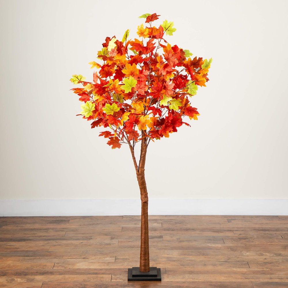 5ft. Pre-Lit Shades of Autumn Maple Artificial Fall Tree with 270 LED Lights. Picture 7