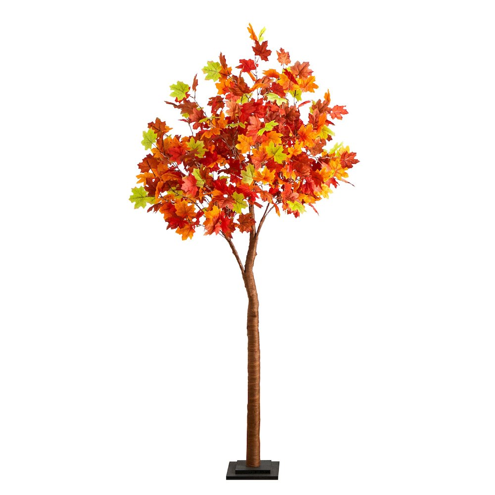 6ft. Pre-Lit Shades of Autumn Maple Artificial Fall Tree with 360 LED Lights. Picture 1