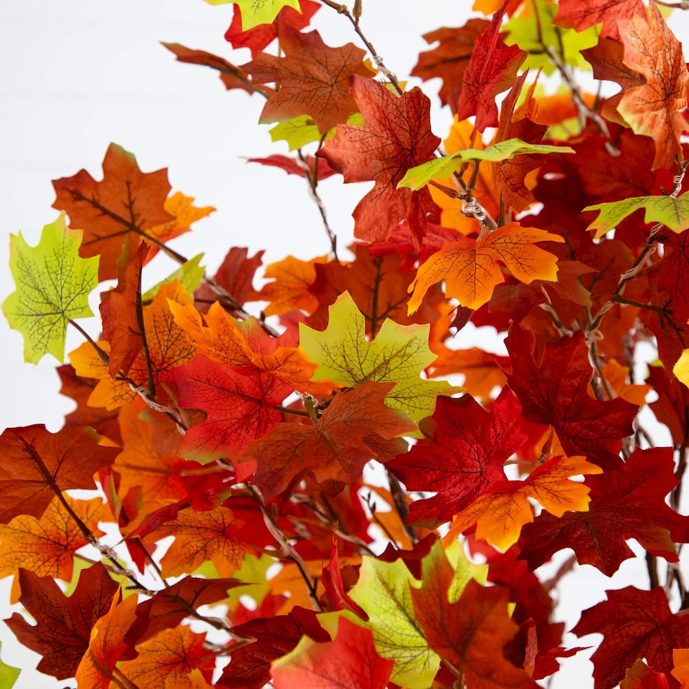 6ft. Pre-Lit Shades of Autumn Maple Artificial Fall Tree with 360 LED Lights. Picture 9