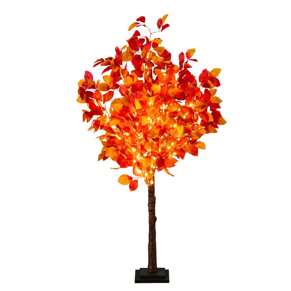 4ft. Pre-Lit Autumn Artificial Fall Tree with 160 Warm White LED Lights. Picture 10