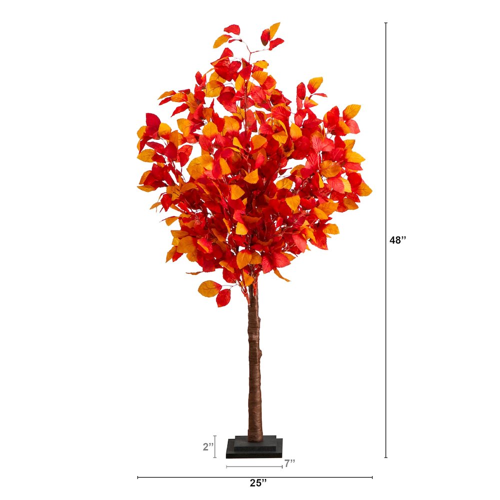4ft. Pre-Lit Autumn Artificial Fall Tree with 160 Warm White LED Lights. Picture 1