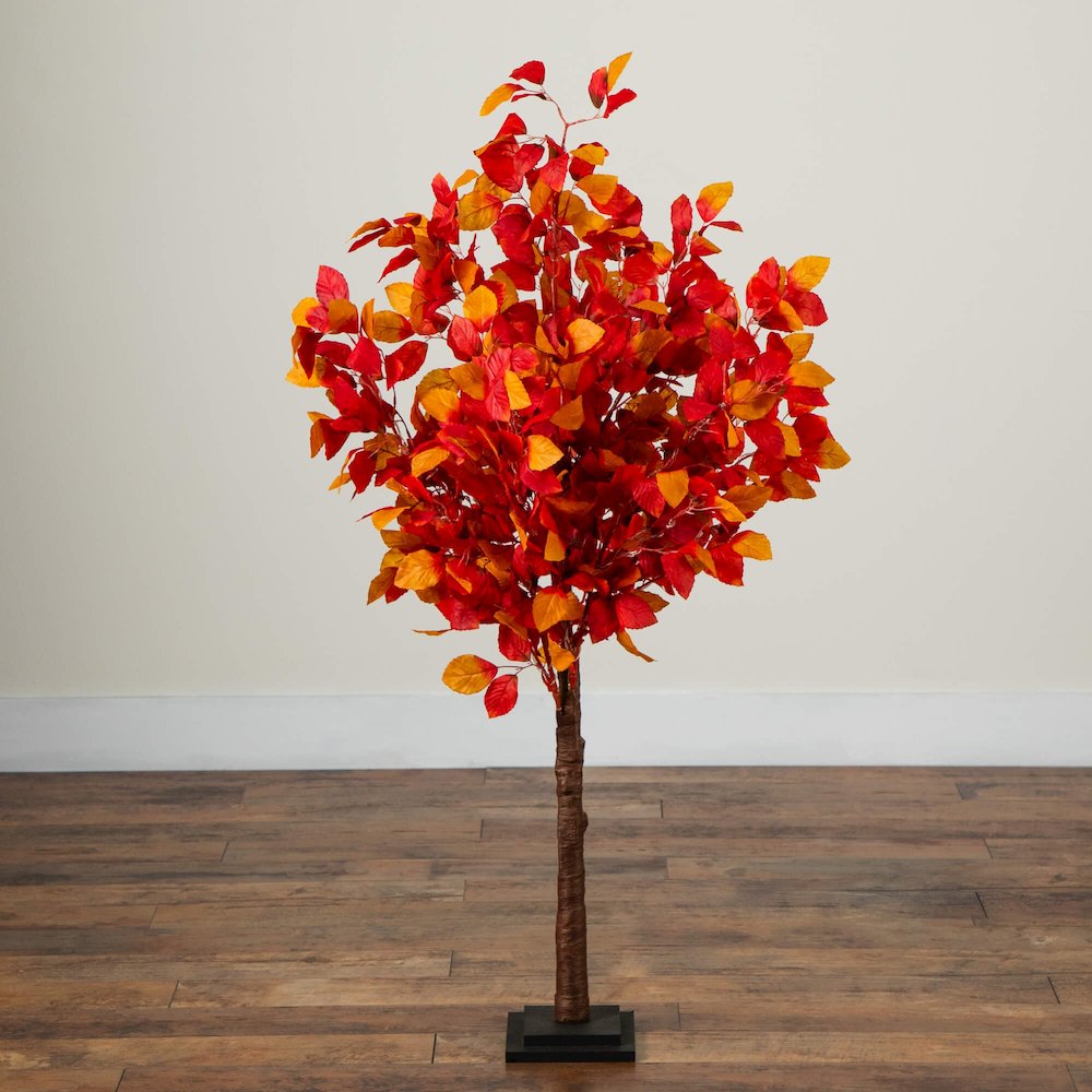 4ft. Pre-Lit Autumn Artificial Fall Tree with 160 Warm White LED Lights. Picture 8