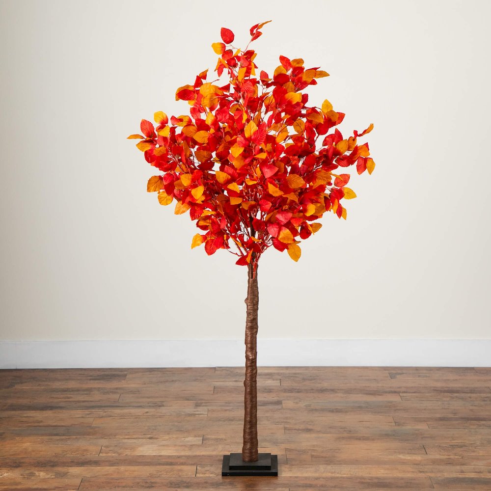 5ft. Pre-Lit Autumn Artificial Fall Tree with 200 Warm White LED Lights. Picture 2