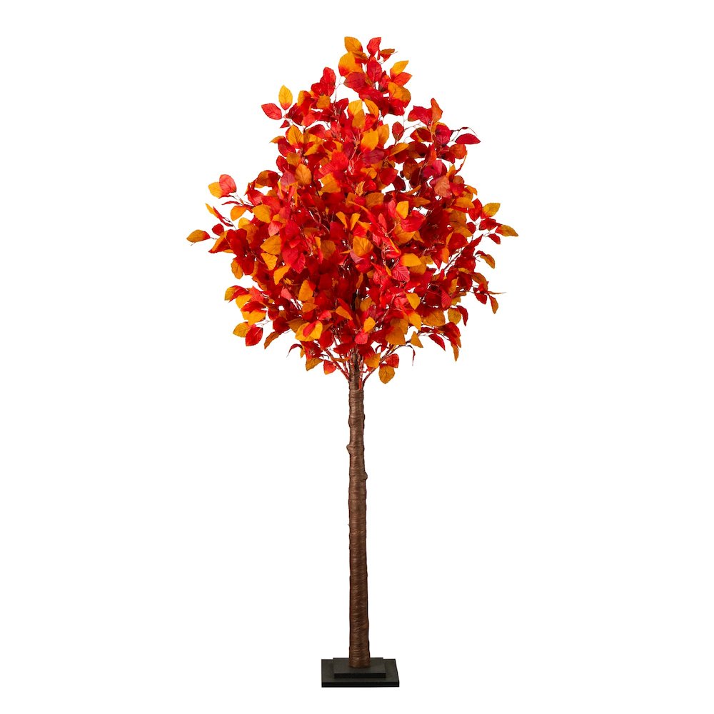 6ft. Pre-Lit Autumn Artificial Fall Tree with 300 Warm White LED Lights. Picture 7