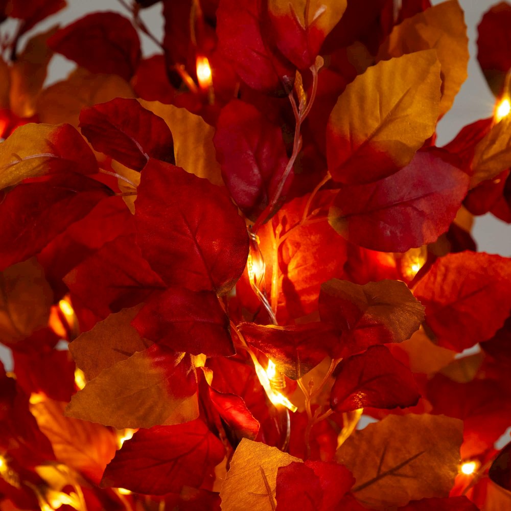 6ft. Pre-Lit Autumn Artificial Fall Tree with 300 Warm White LED Lights. Picture 9