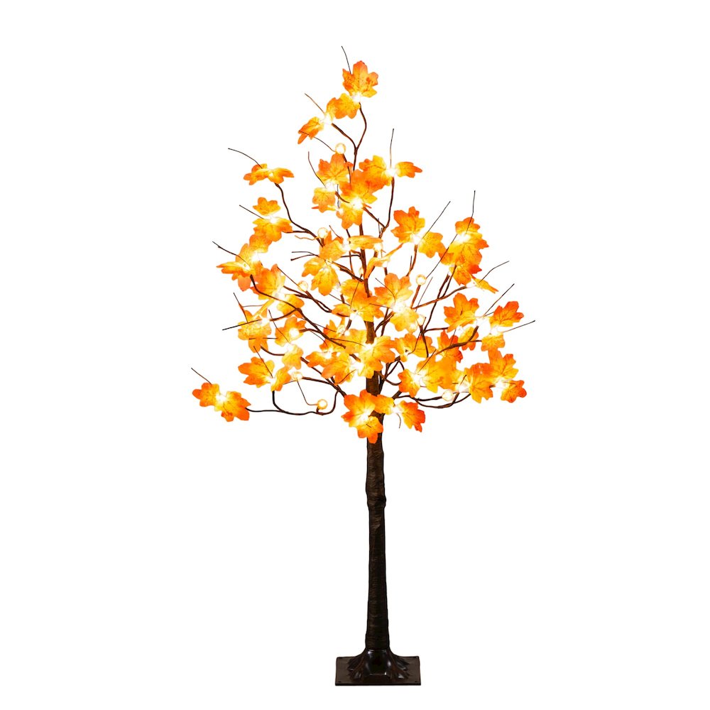 4ft. Pre-Lit Minimalist Autumn Maple Artificial Fall Tree with 56 LED Lights. Picture 1