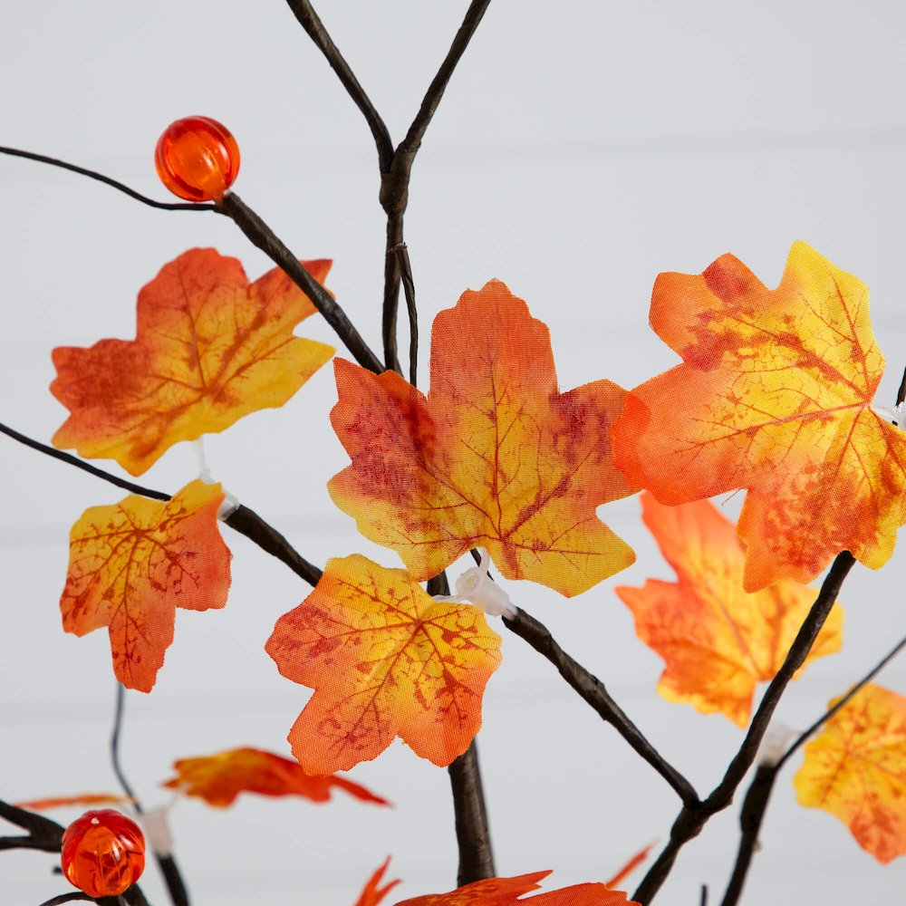 4ft. Pre-Lit Minimalist Autumn Maple Artificial Fall Tree with 56 LED Lights. Picture 8
