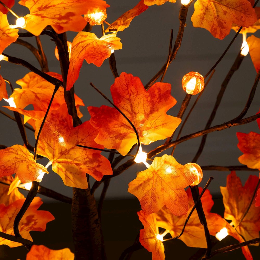 4ft. Pre-Lit Minimalist Autumn Maple Artificial Fall Tree with 56 LED Lights. Picture 5