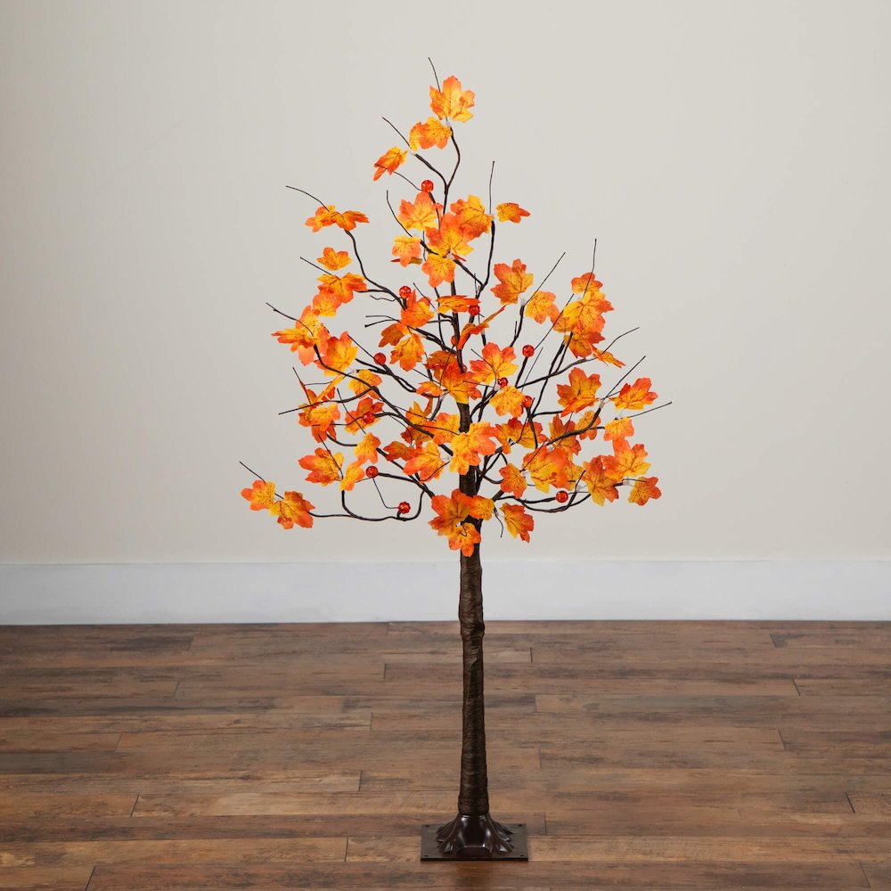 4ft. Pre-Lit Minimalist Autumn Maple Artificial Fall Tree with 56 LED Lights. Picture 2