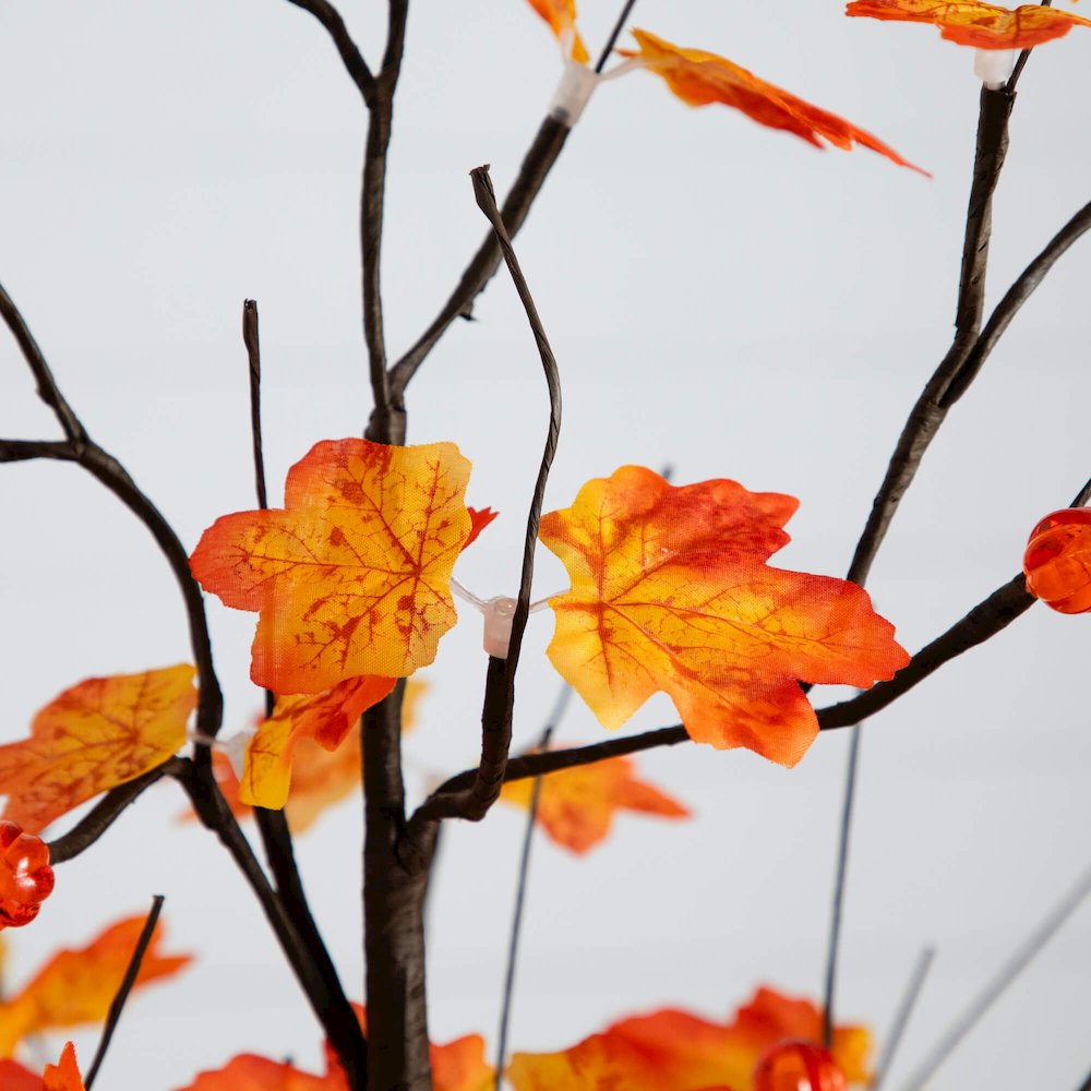 5ft. Pre-Lit Minimalist Autumn Maple Artificial Fall Tree with 96 LED Lights. Picture 4