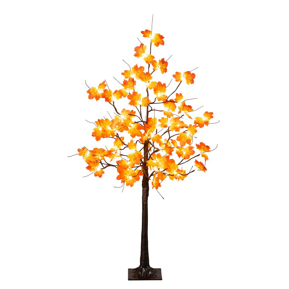 4ft. Pre-Lit Minimalist Autumn Maple Artificial Fall Tree with 56 LED Lights. Picture 1