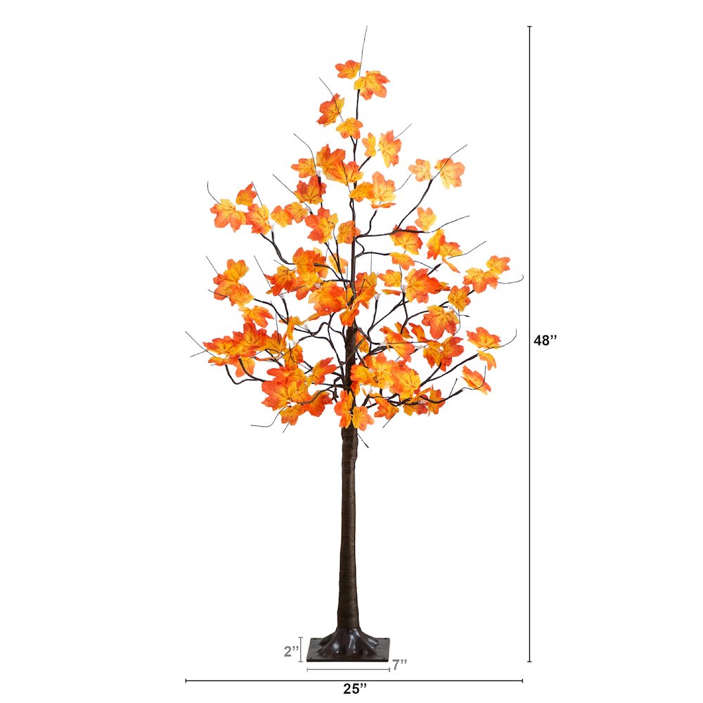 4ft. Pre-Lit Minimalist Autumn Maple Artificial Fall Tree with 56 LED Lights. Picture 7