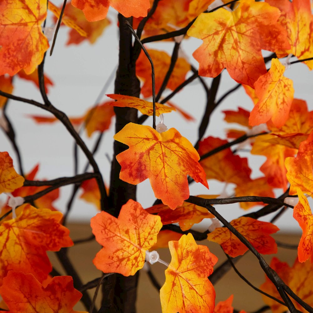 5ft. Pre-Lit Minimalist Autumn Maple Artificial Fall Tree with 96 LED Lights. Picture 3
