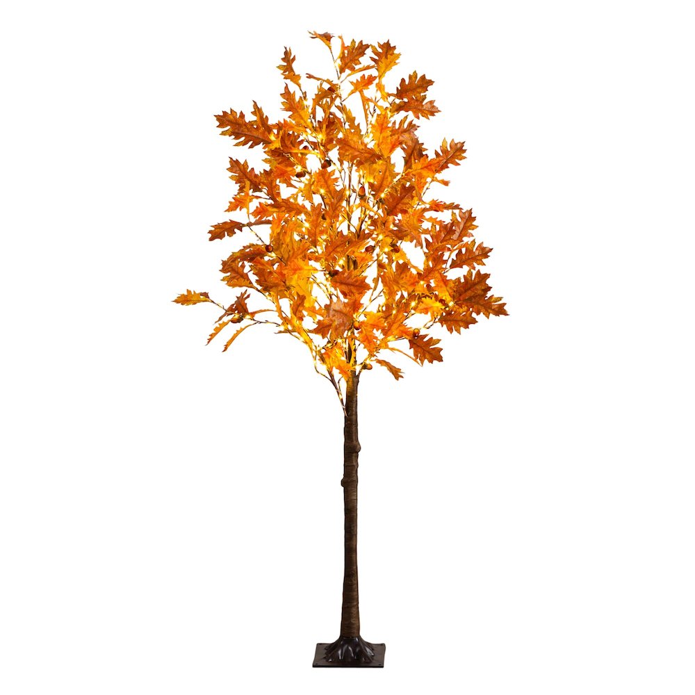 5ft. Pre-Lit Burnt Orange Autumn Maple Artificial Fall Tree with 240 LED Lights. Picture 1