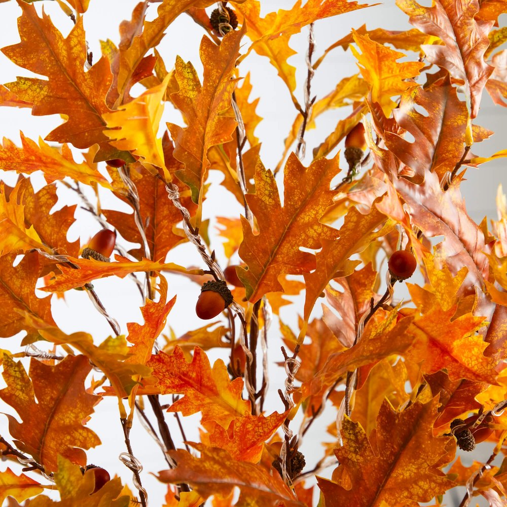 5ft. Pre-Lit Burnt Orange Autumn Maple Artificial Fall Tree with 240 LED Lights. Picture 8