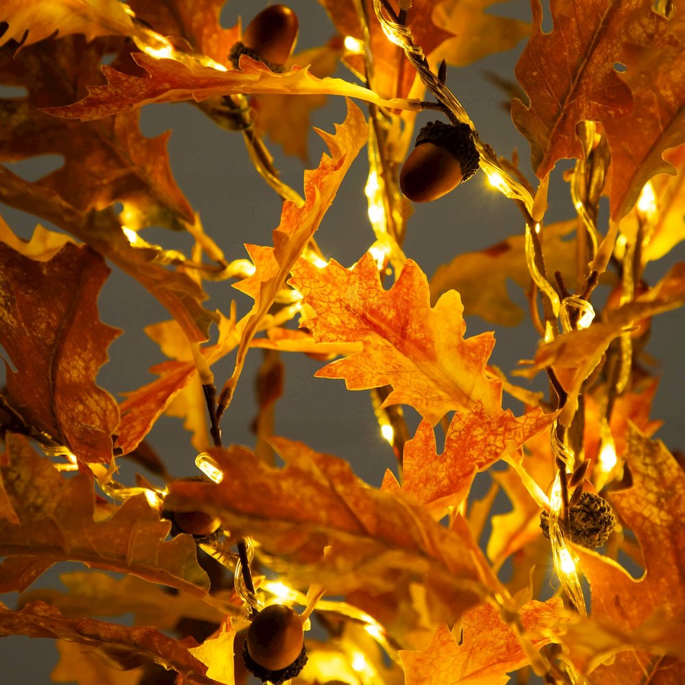 5ft. Pre-Lit Burnt Orange Autumn Maple Artificial Fall Tree with 240 LED Lights. Picture 10