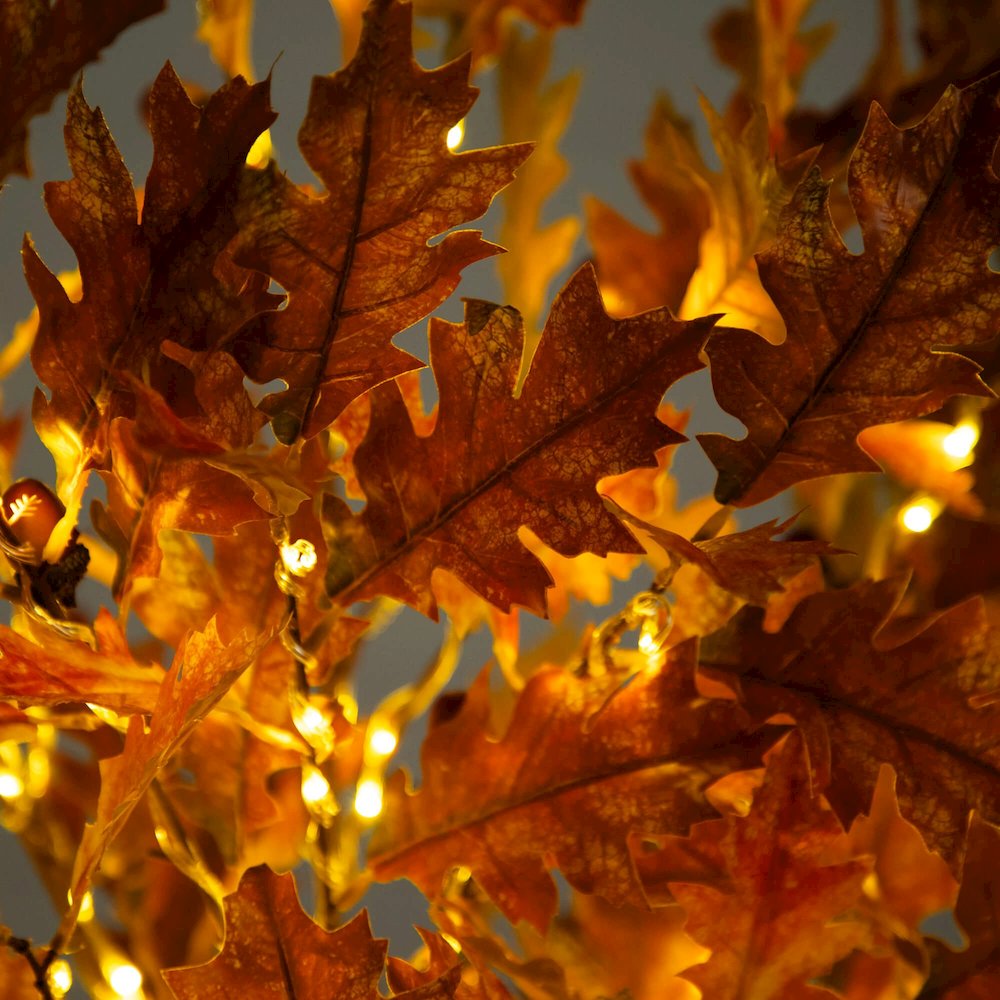 6ft. Pre-Lit Burnt Orange Autumn Maple Artificial Fall Tree with 300 LED Lights. Picture 4