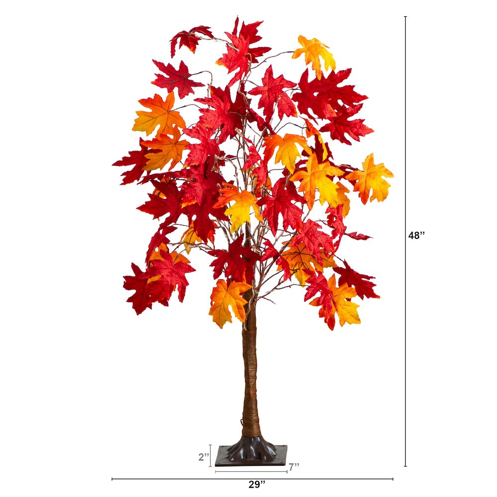 4ft. Pre-Lit Autumn Weeping Maple Artificial Fall Tree with 180 LED Lights. Picture 5