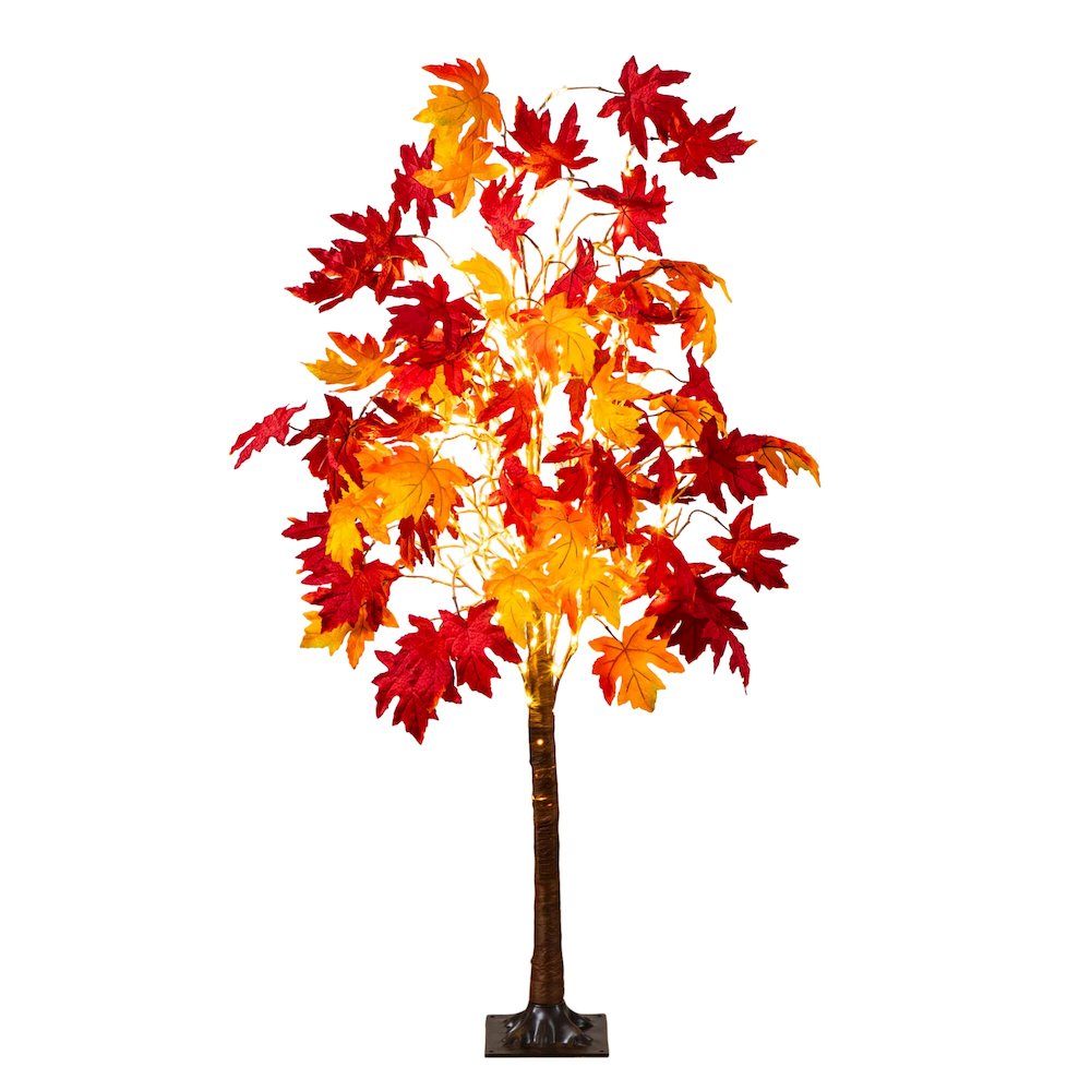 5ft. Pre-Lit Autumn Weeping Maple Artificial Fall Tree with 240 LED Lights. Picture 6
