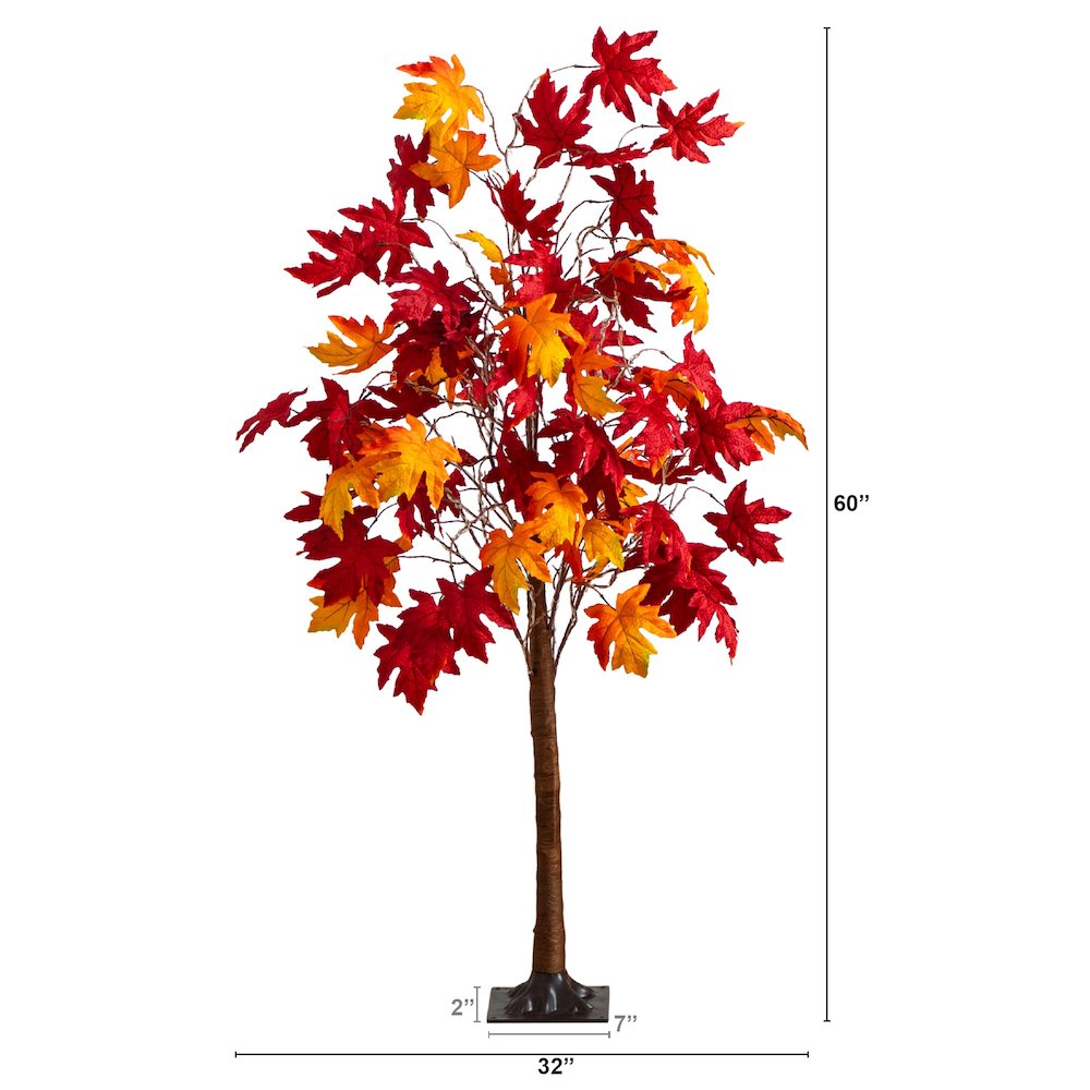5ft. Pre-Lit Autumn Weeping Maple Artificial Fall Tree with 240 LED Lights. Picture 4