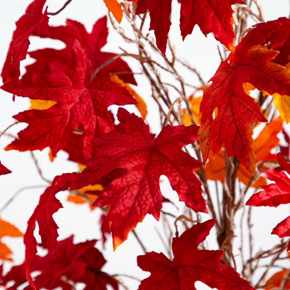 6ft. Pre-Lit Autumn Weeping Maple Artificial Fall Tree with 300 LED Lights. Picture 8