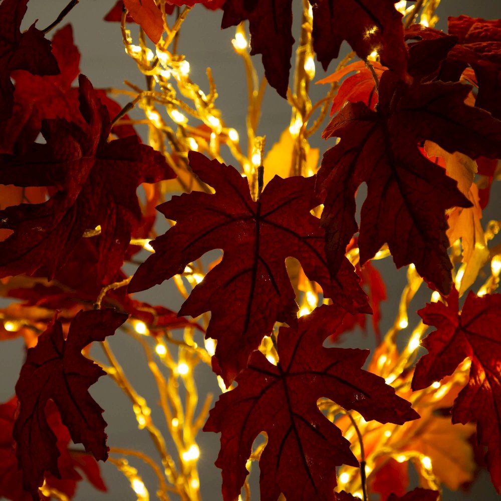 6ft. Pre-Lit Autumn Weeping Maple Artificial Fall Tree with 300 LED Lights. Picture 10
