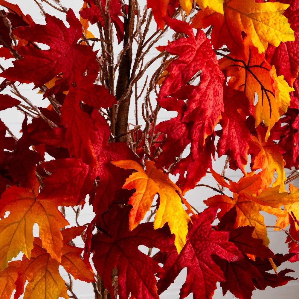7ft. Pre-Lit Autumn Weeping Maple Artificial Fall Tree with 450 LED Lights. Picture 3