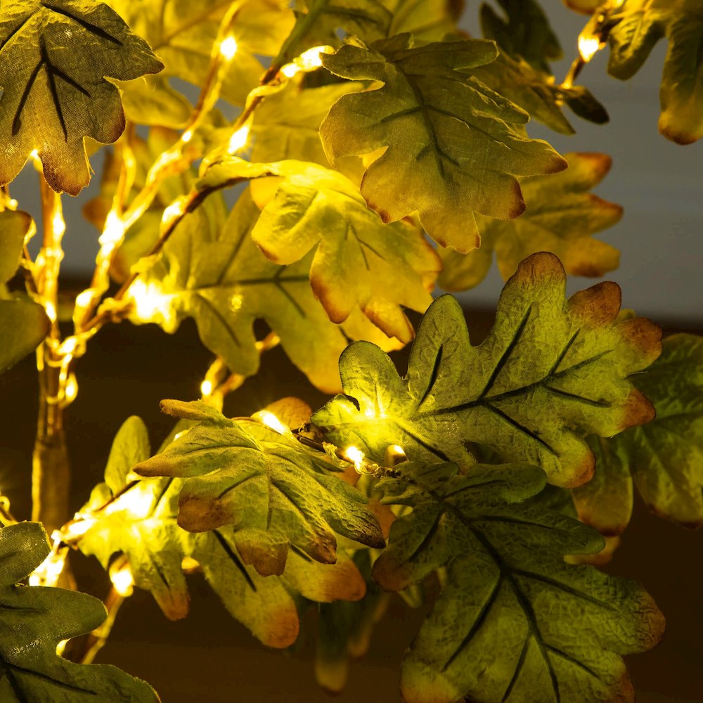 4ft. Pre-Lit Green Autumn Oak Artificial Fall Tree with 150 LED Lights. Picture 9