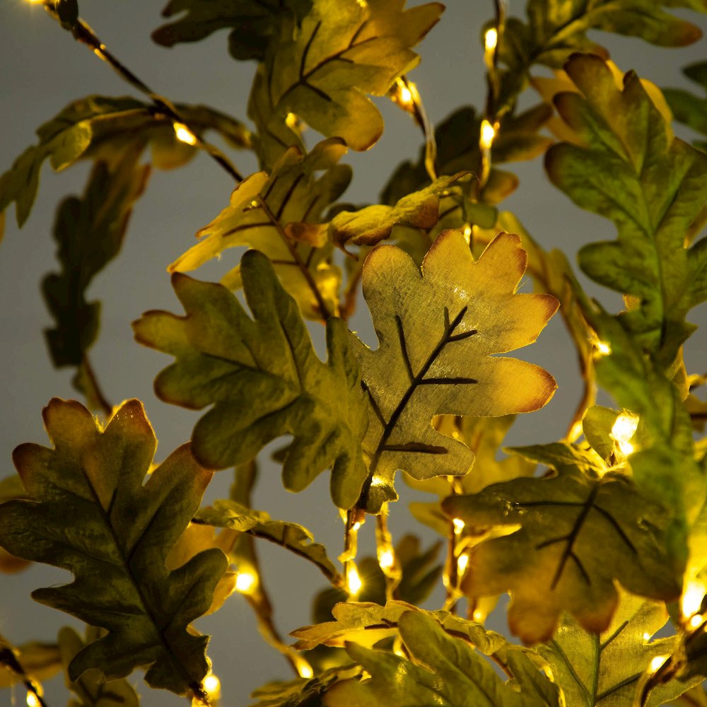 5ft. Pre-Lit Green Autumn Oak Artificial Fall Tree with 200 LED Lights. Picture 4