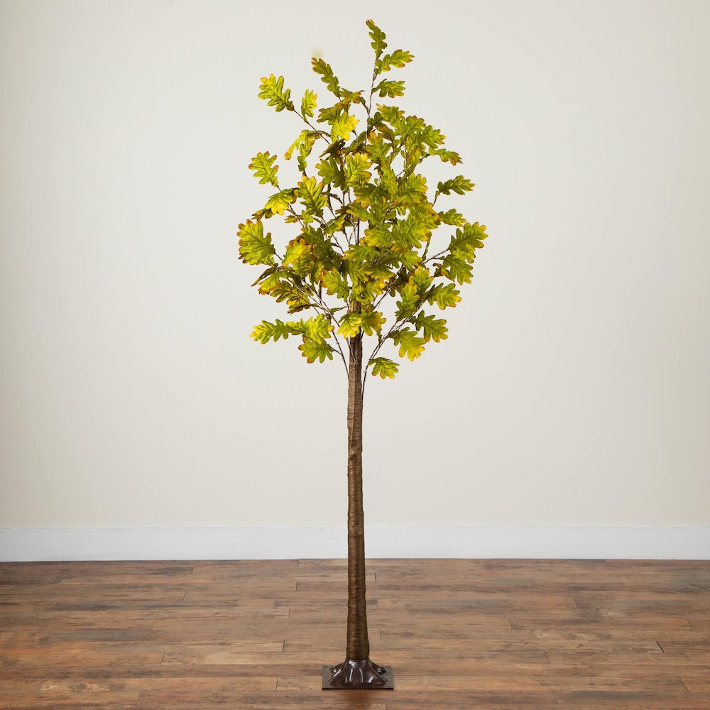 5ft. Pre-Lit Green Autumn Oak Artificial Fall Tree with 200 LED Lights. Picture 2