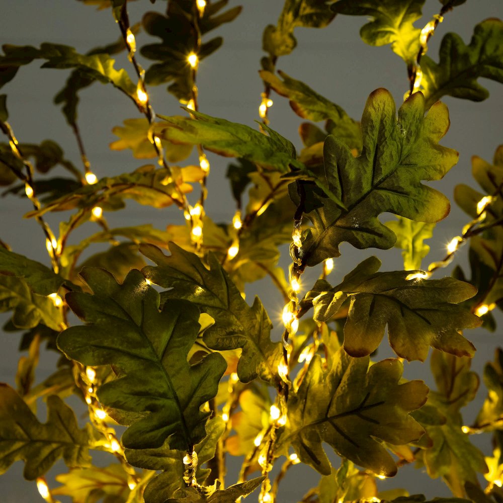 6ft. Pre-Lit Green Autumn Oak Artificial Fall Tree with 250 LED Lights. Picture 8