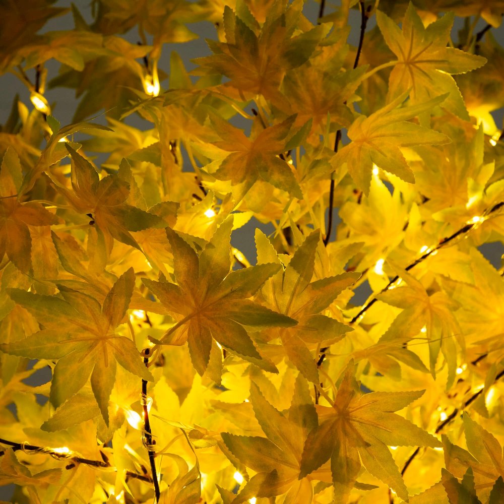 6ft. Pre-Lit Yellow Autumn Maple Artificial Fall Tree with 350 LED Lights. Picture 7