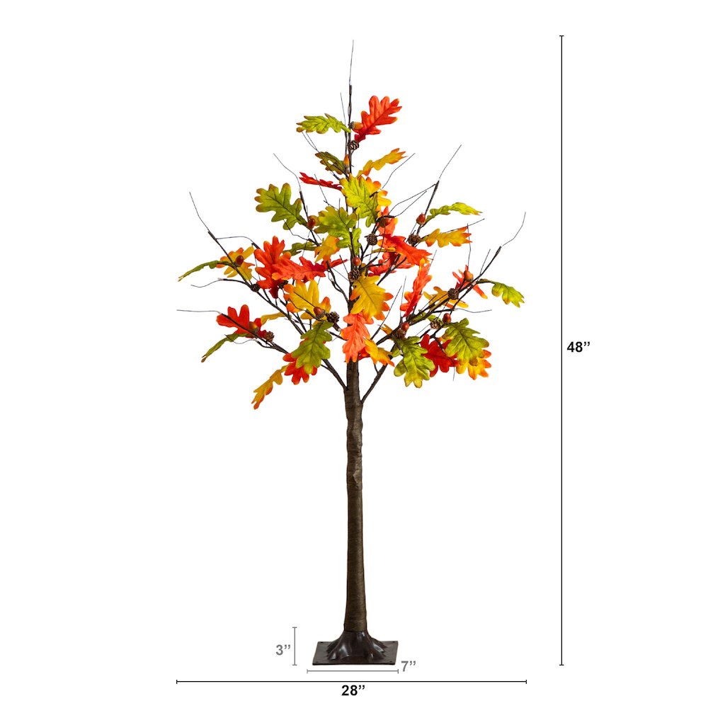 4ft. Pre-Lit Autumn Maple Artificial Fall Tree with Pinecones, Acorns. Picture 7