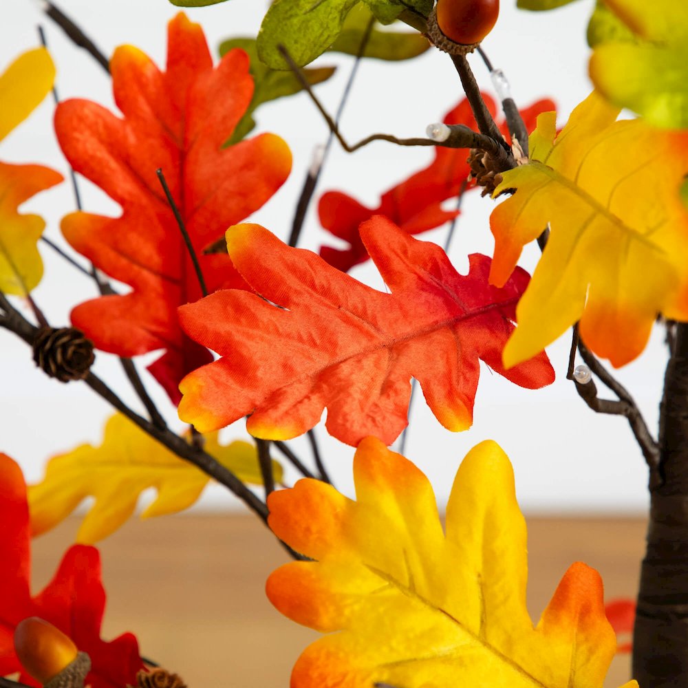 4ft. Pre-Lit Autumn Maple Artificial Fall Tree with Pinecones, Acorns. Picture 5