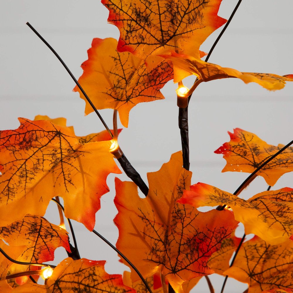 2ft. Pre-Lit Autumn Maple Artificial Fall Tree with 24 LED Lights. Picture 7