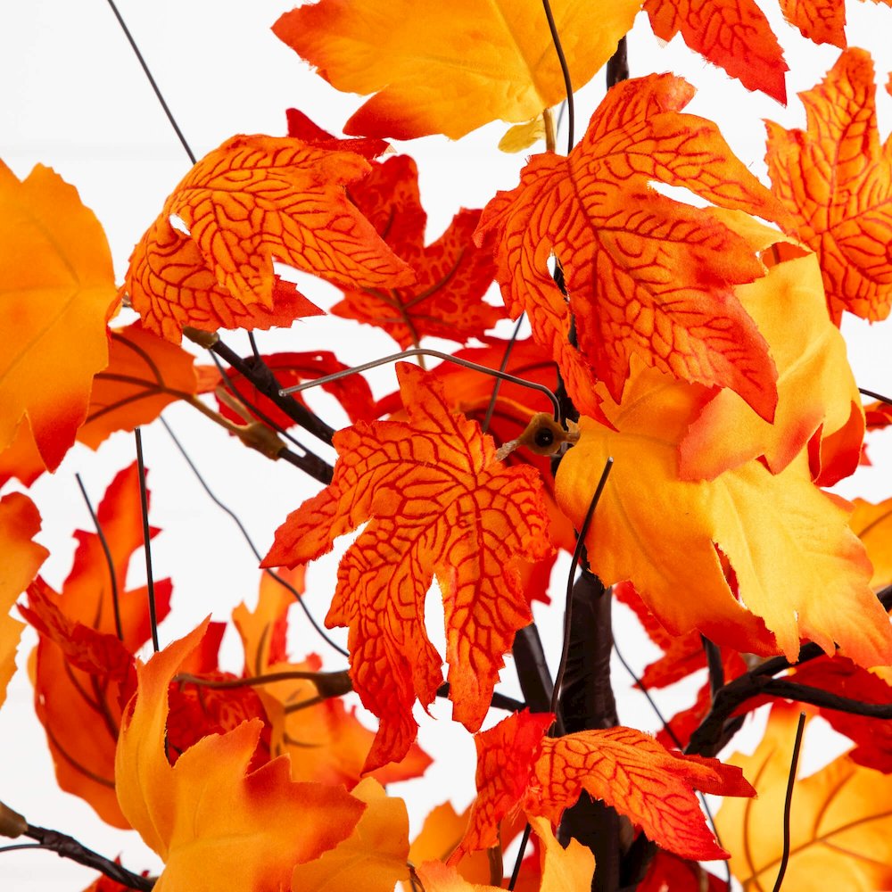 2ft. Pre-Lit Bright Autumn Maple Artificial Fall Tree with 24 LED Lights. Picture 2