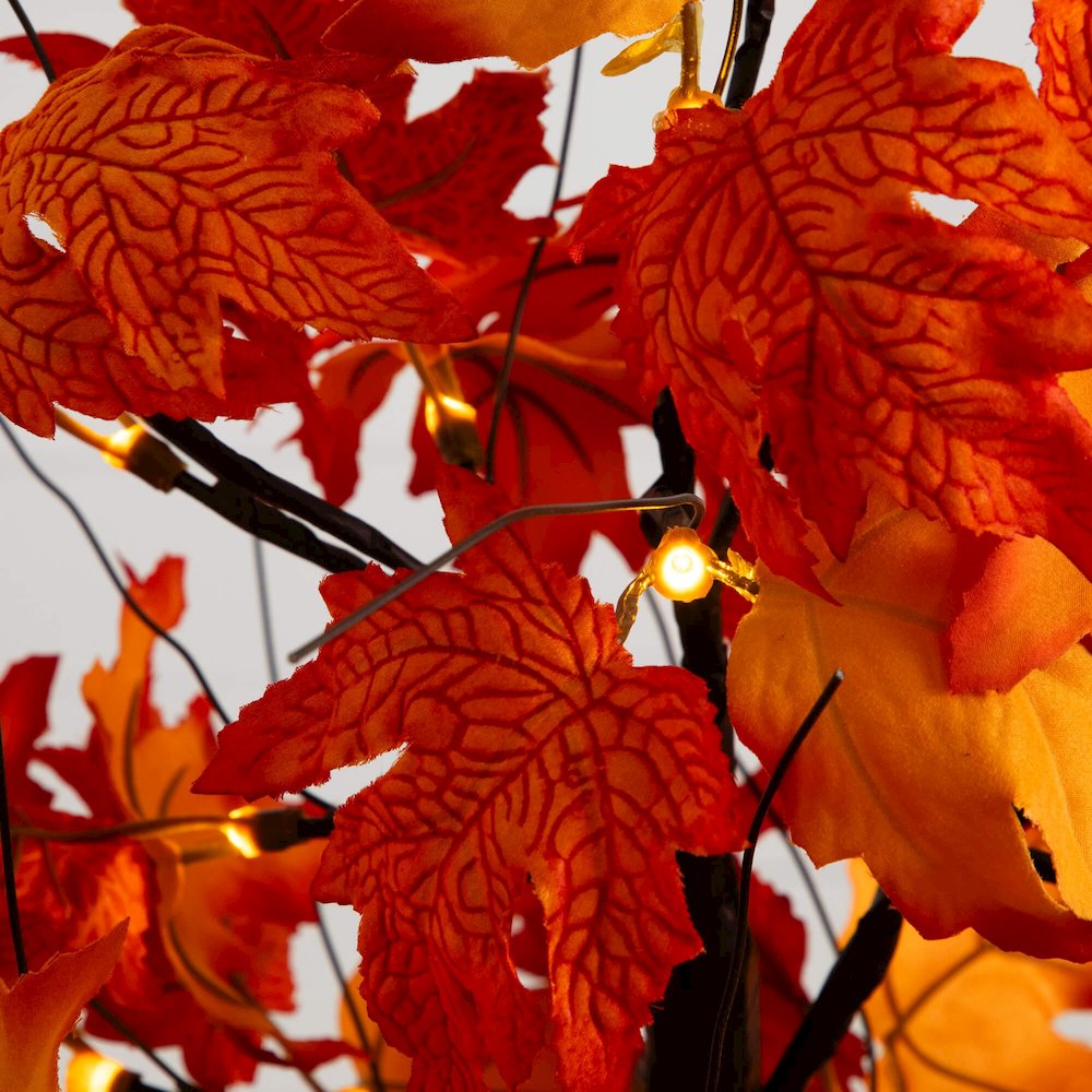2ft. Pre-Lit Bright Autumn Maple Artificial Fall Tree with 24 LED Lights. Picture 9