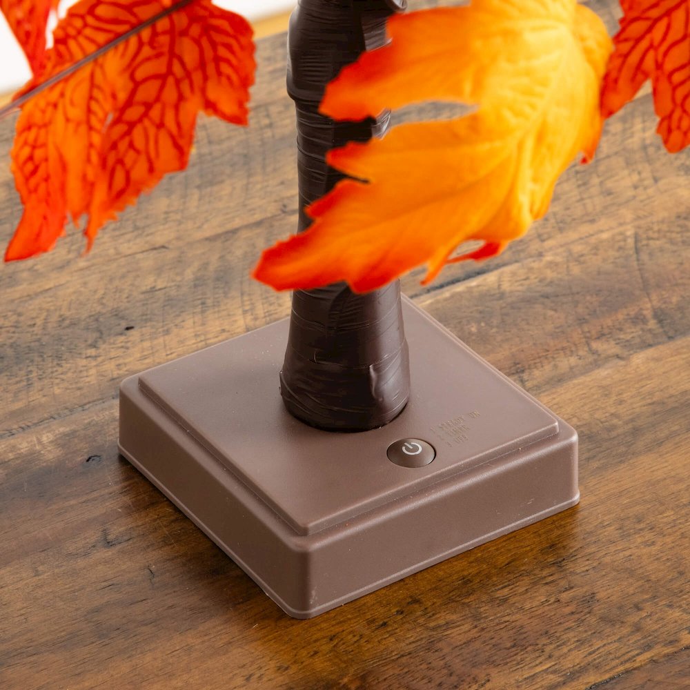 2ft. Pre-Lit Bright Autumn Maple Artificial Fall Tree with 24 LED Lights. Picture 5