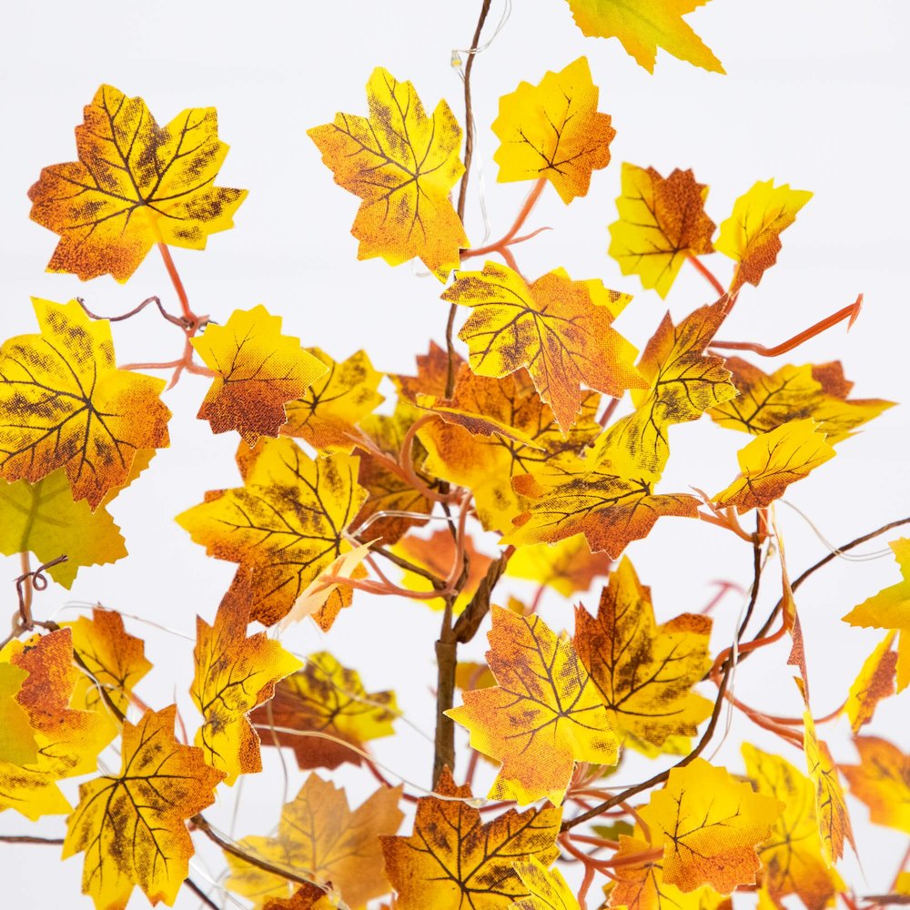 18in. Pre-Lit Autumn Maple Artificial Fall Tree with 30 LED String Lights. Picture 4